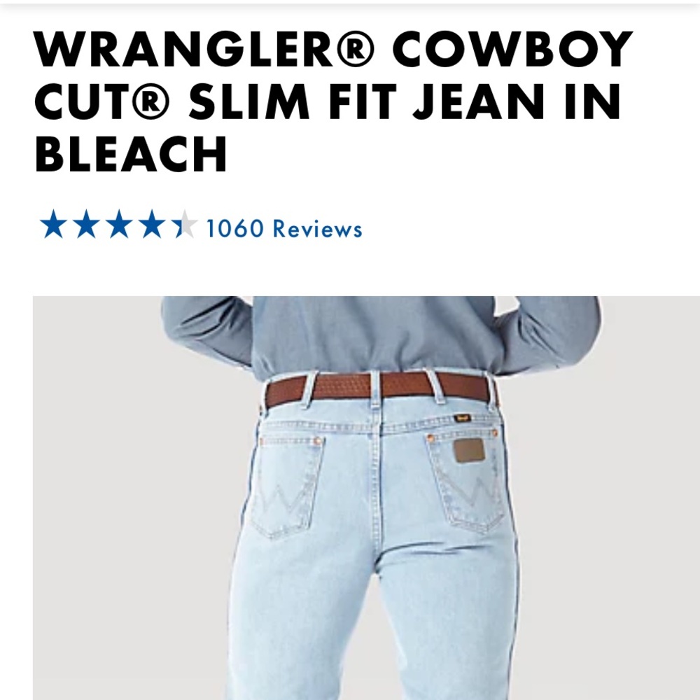 Wrangler Cowboy Cut Jeans Size 31 30 SLIM FIT
